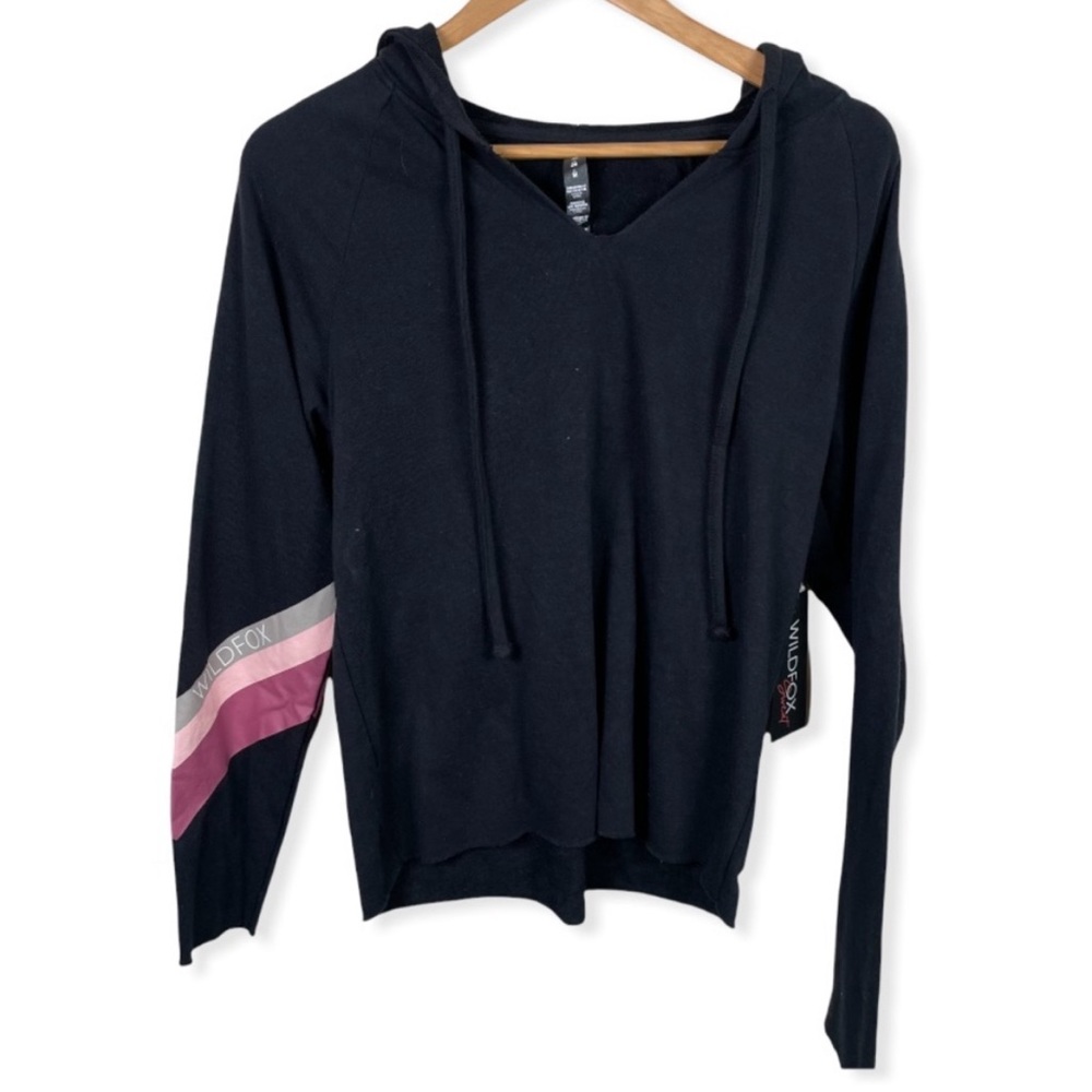 Wildfox Halo Hoodie With Pink Contrasting Stripe